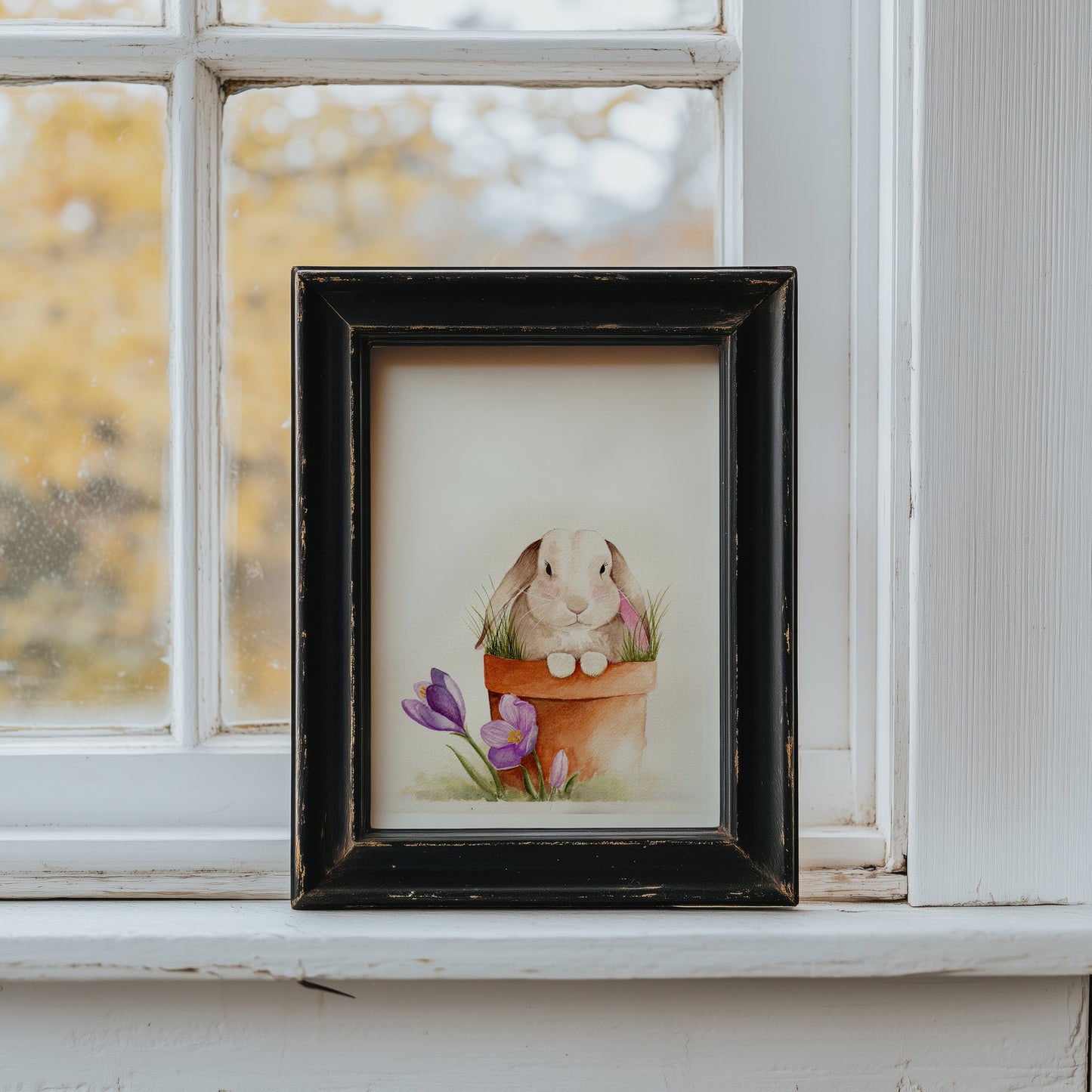 Bunny in Pot Print