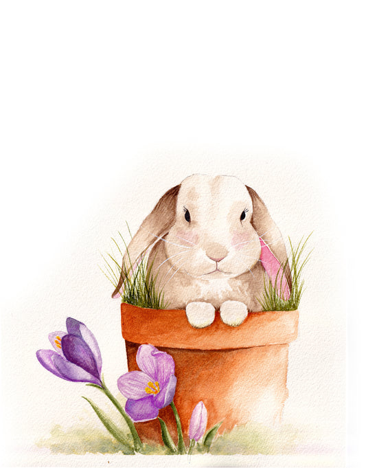Bunny in Pot Print