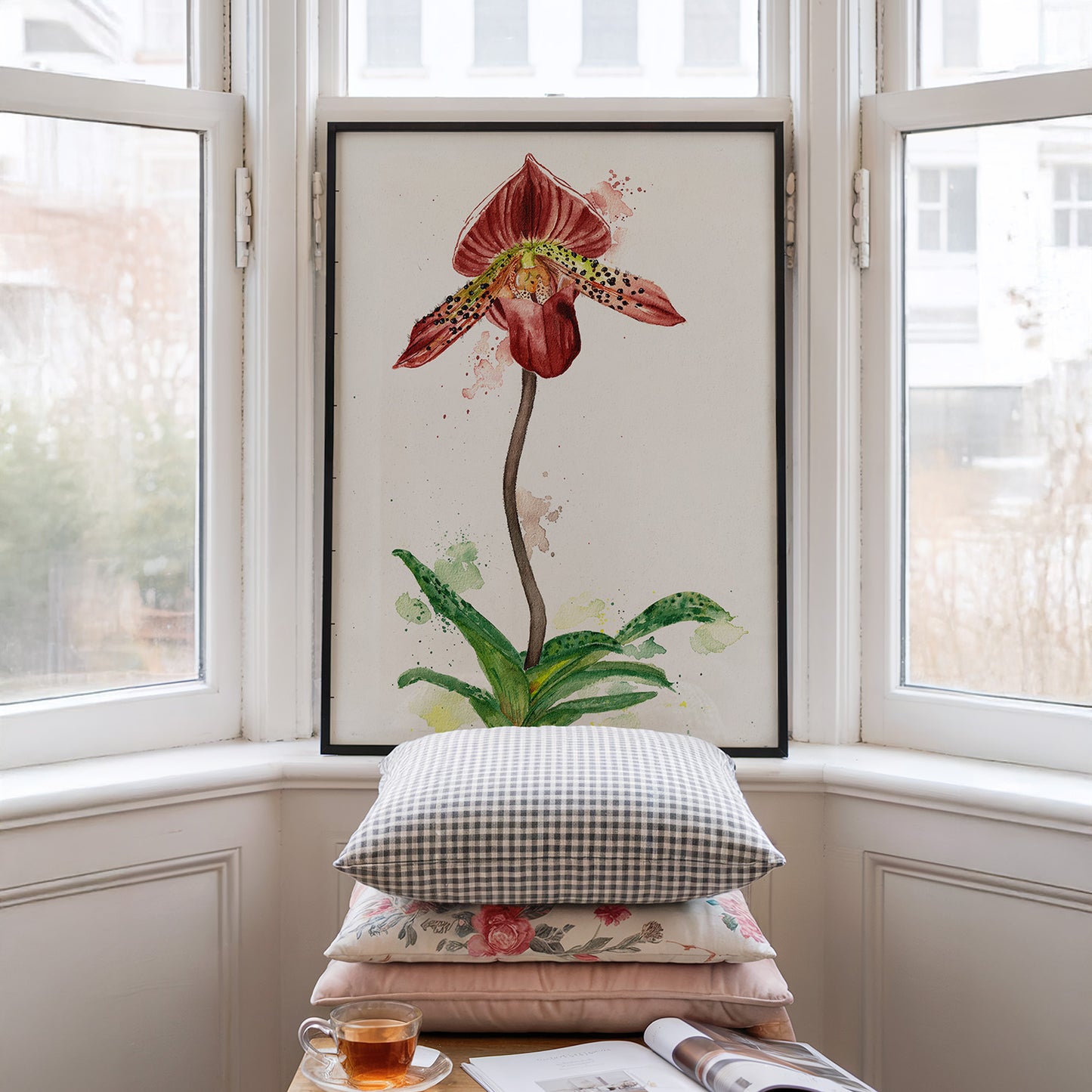 Slipper Orchid Watercolor Print